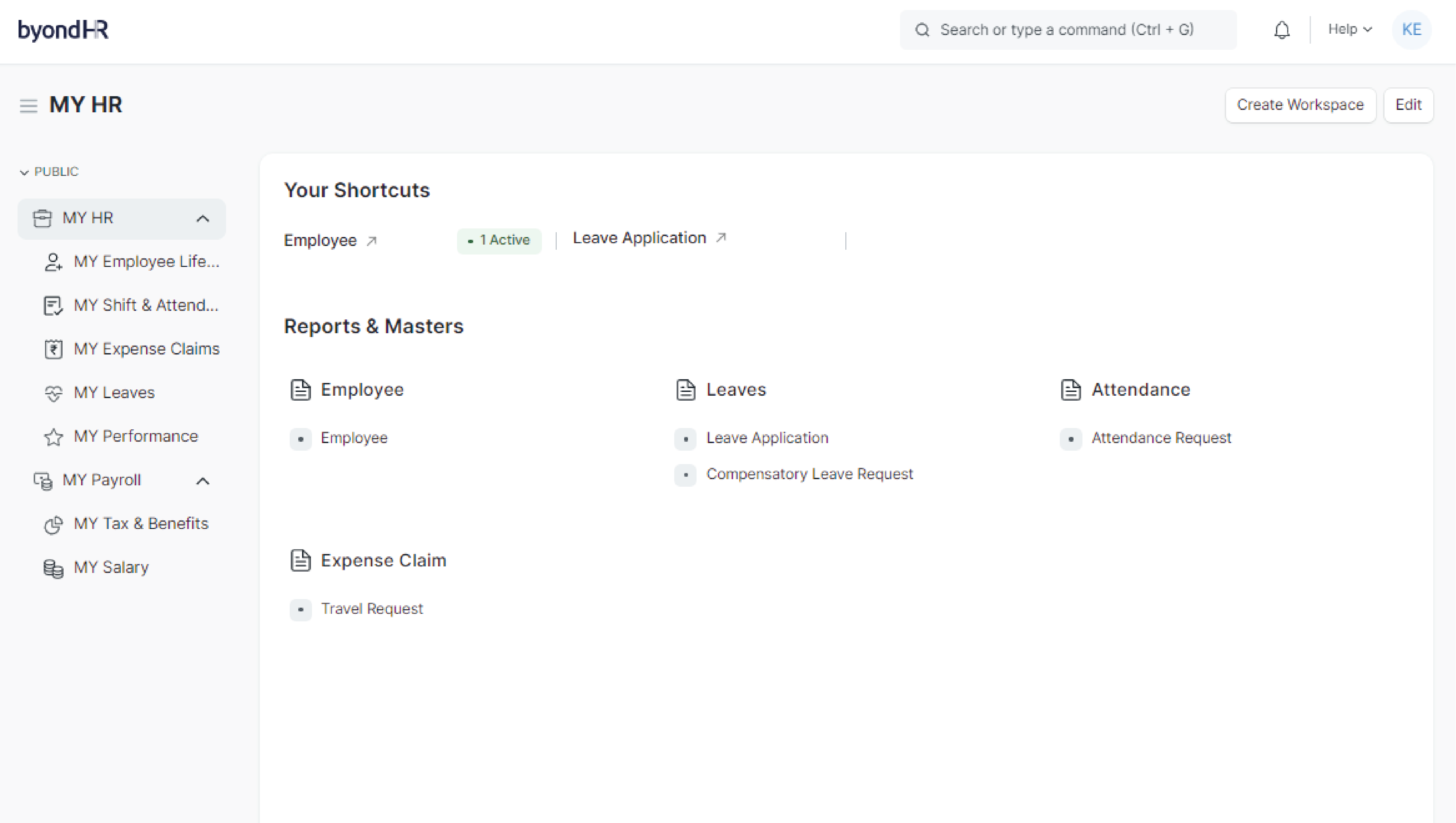 Screenshot of Employee Self-Service Portal Feature.