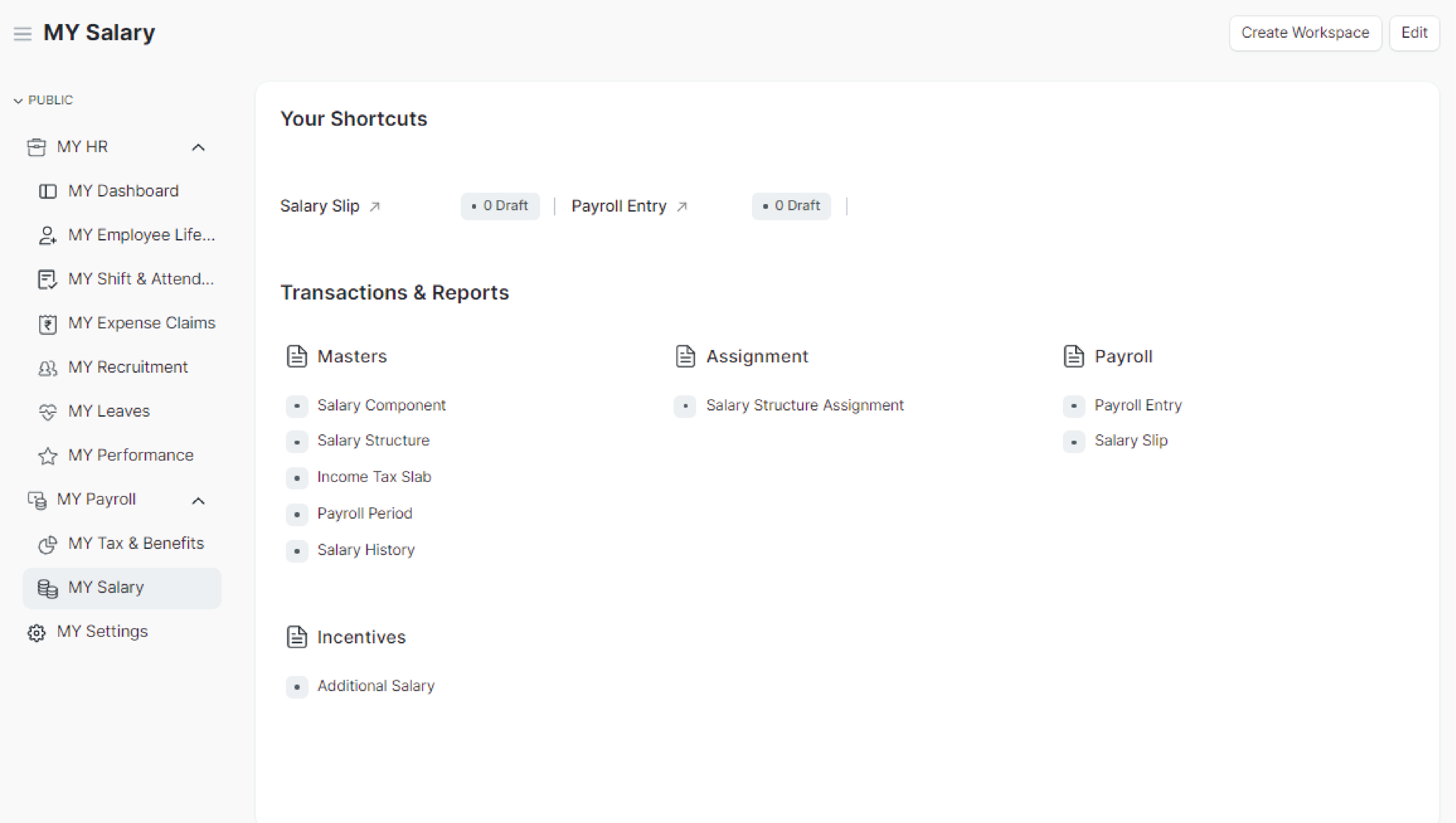 Screenshot of Payroll Management Feature.